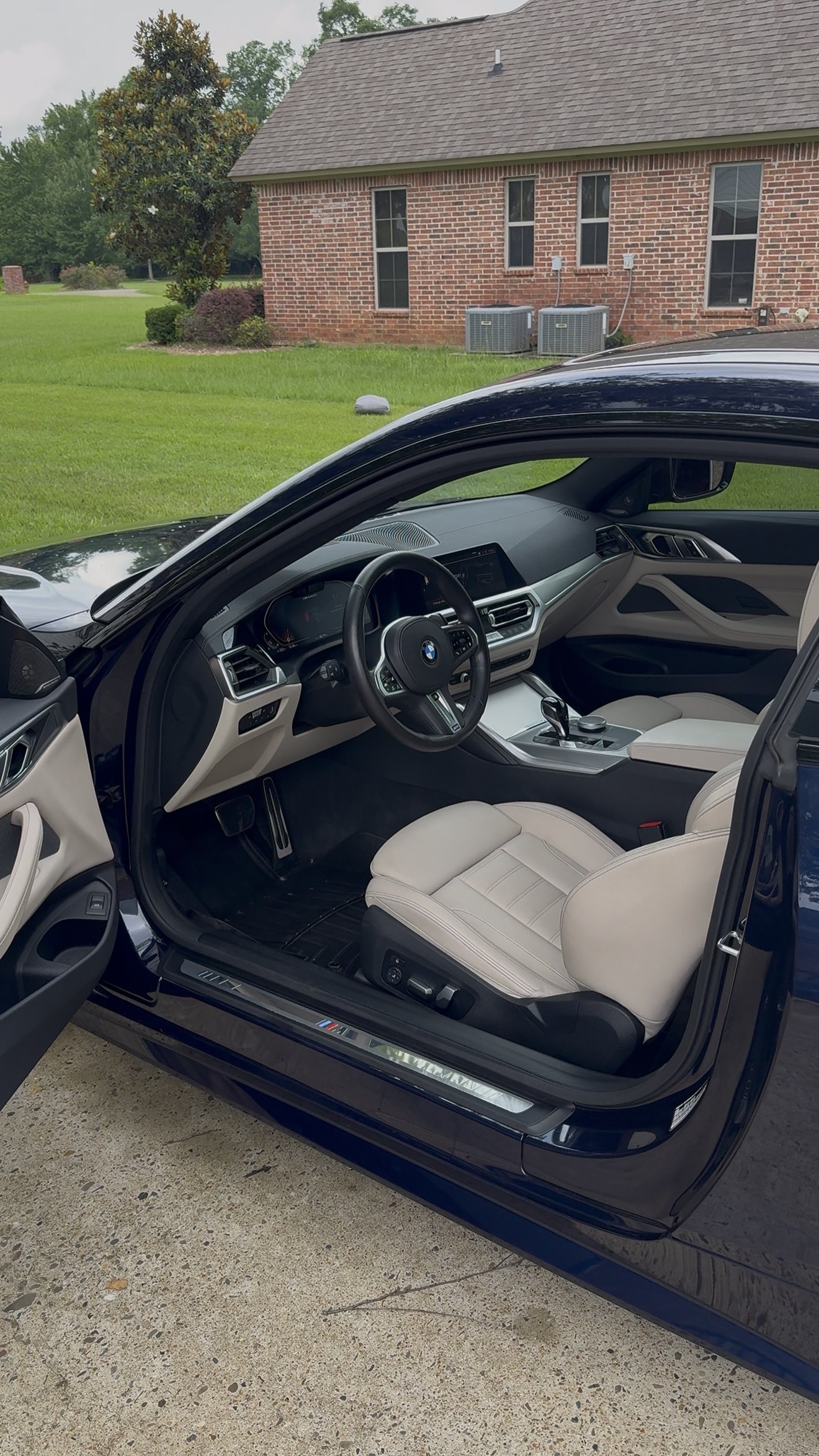 BMW 4 Series cabin with cream leather cleaned and conditioned