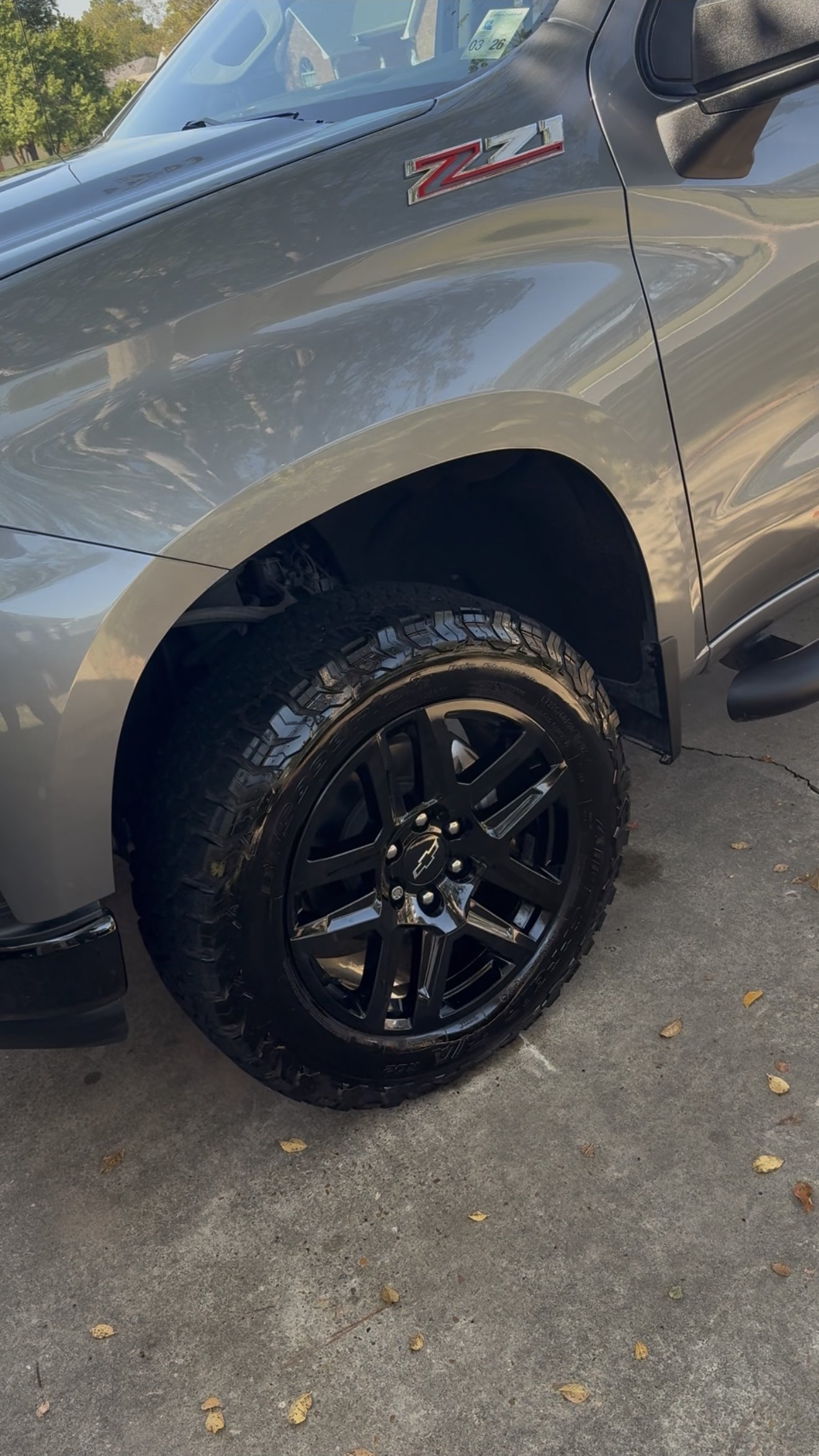 Chevy Z71 wheel and tire dressed to a rich black